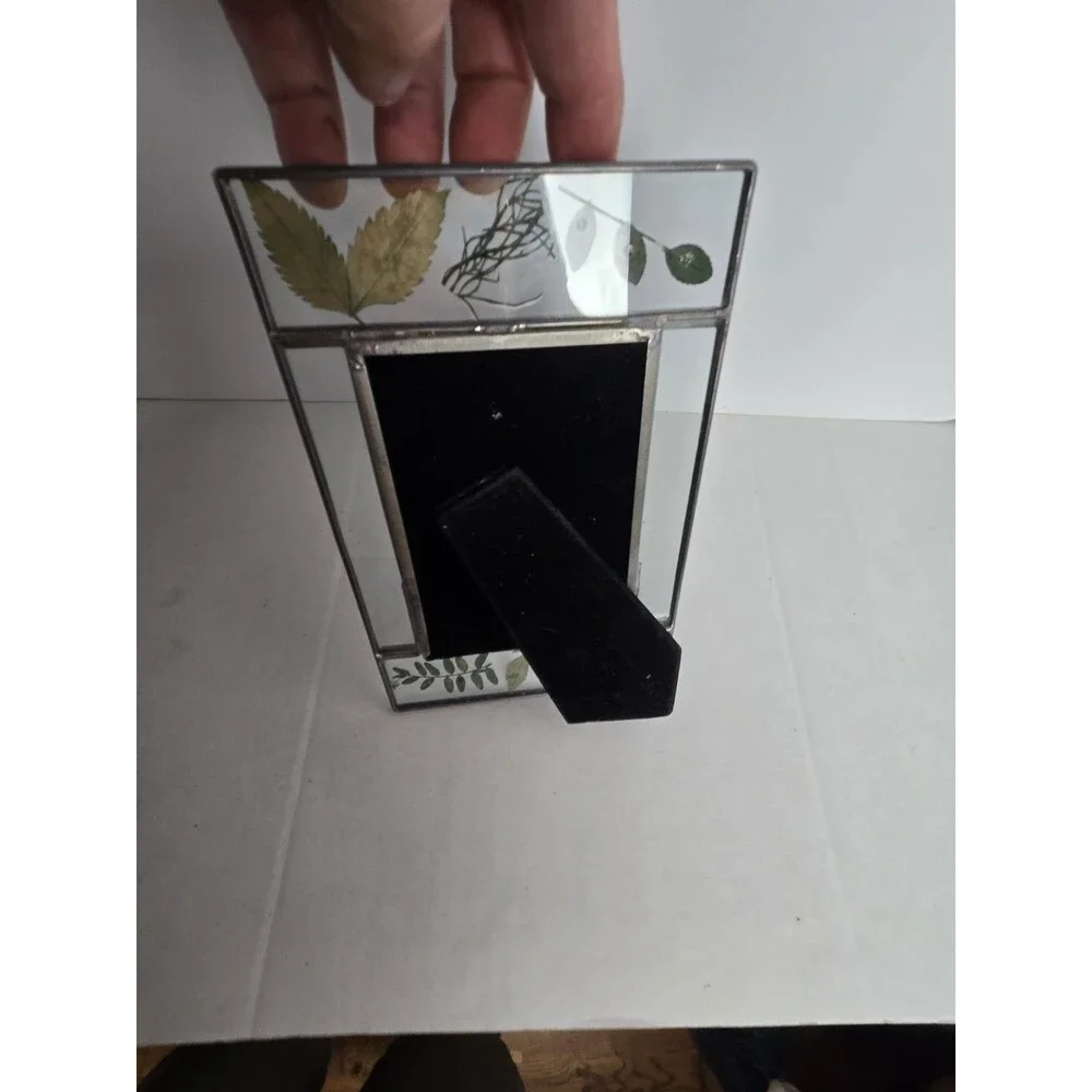 Unique Metal and Glass Preserved Plant Picture Frame 9x4